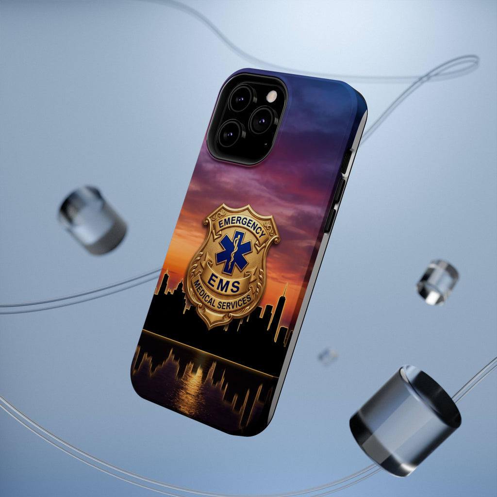 EMS Badge Sunset Skyline Phone Case — Magnetic Wireless Charging Cover