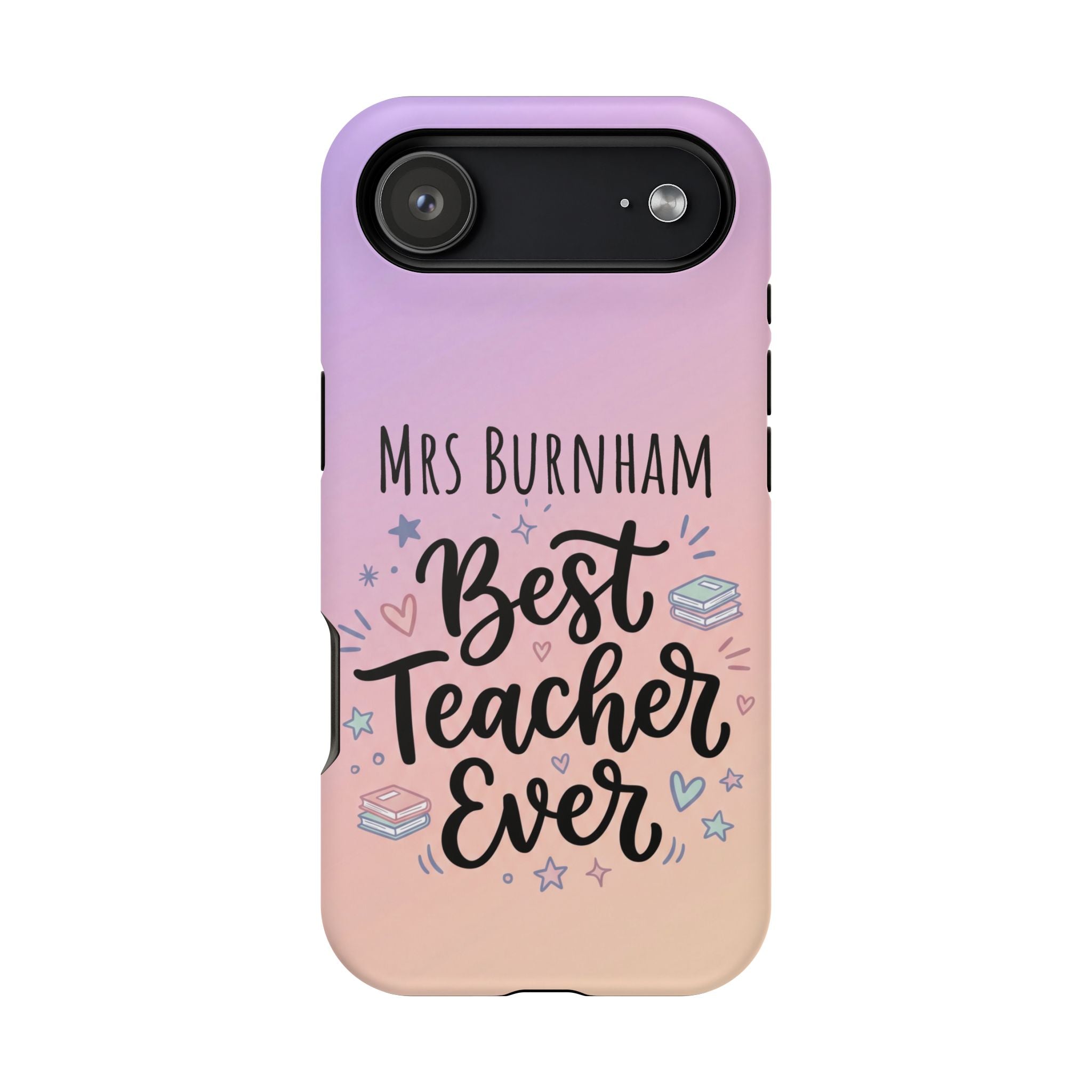 Best Teacher Ever Personalized Phone Case — Wireless Charging Cover
