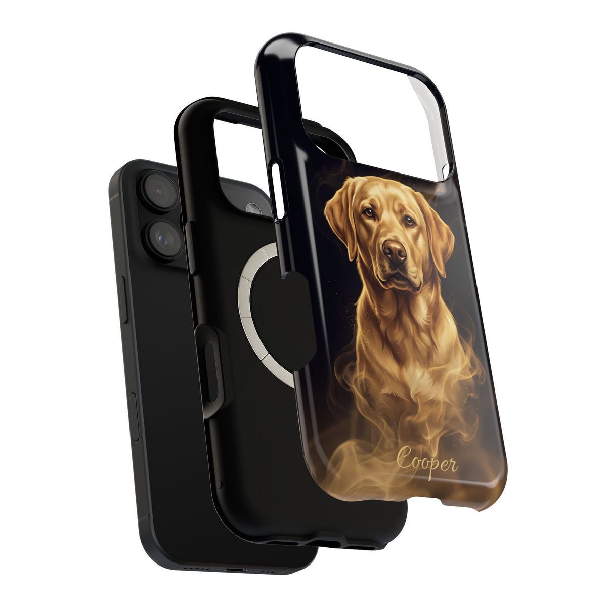 Personalized Gold Smoke Labrador Phone Case — Tough Magnetic Case with Wireless Charging