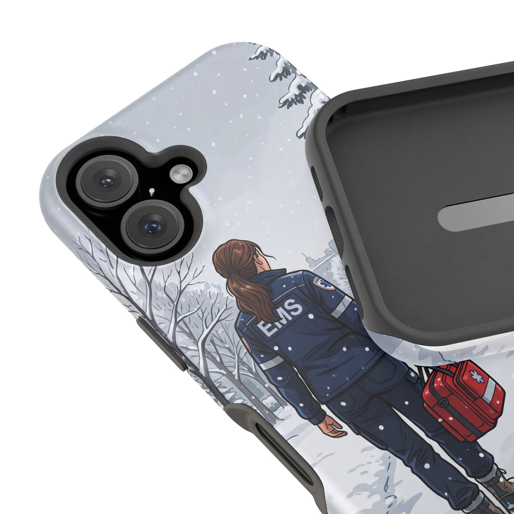 Paramedic/EMT Winter Phone Case — Magnetic Wireless Charging Cover