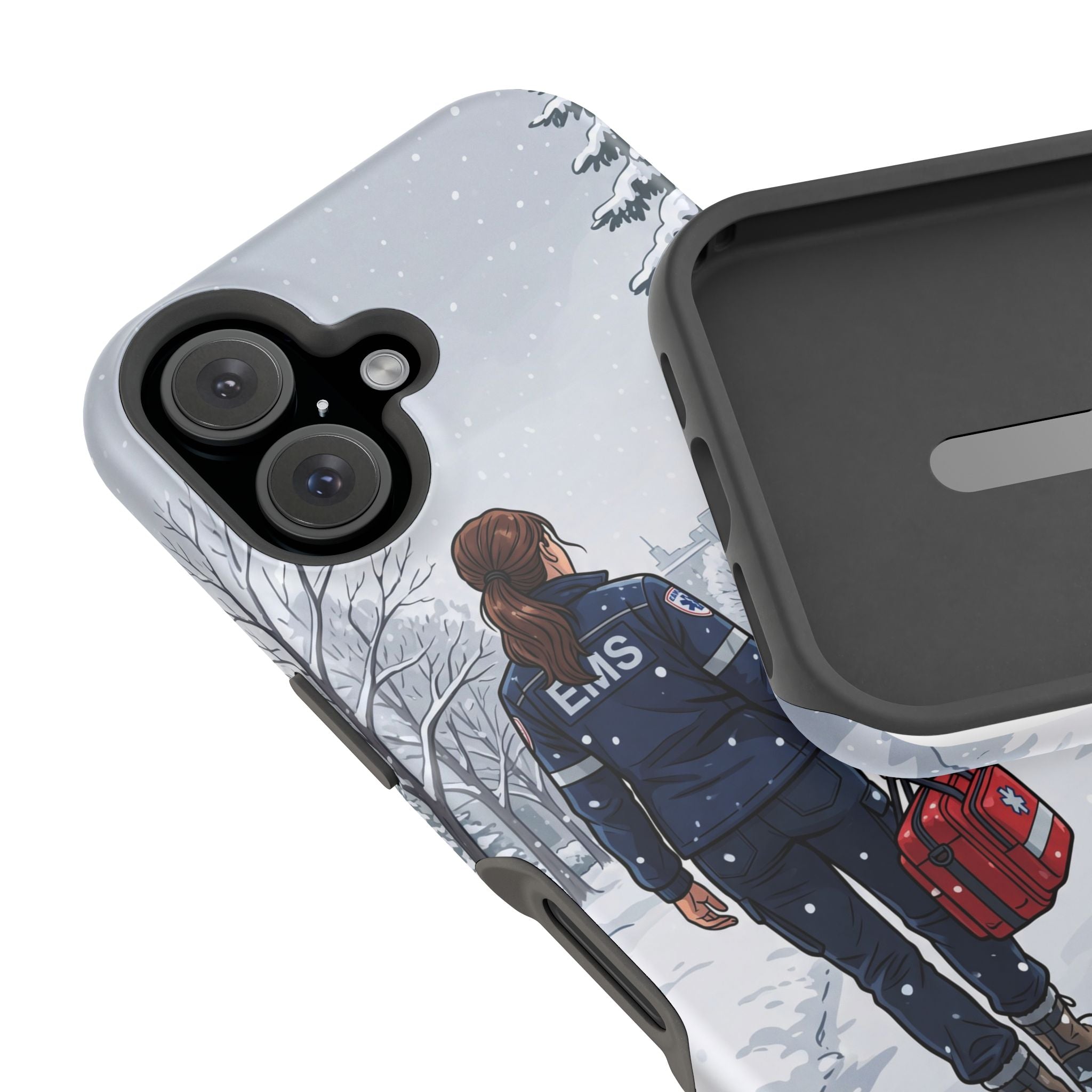 Paramedic/EMT Winter Phone Case — Magnetic Wireless Charging Cover