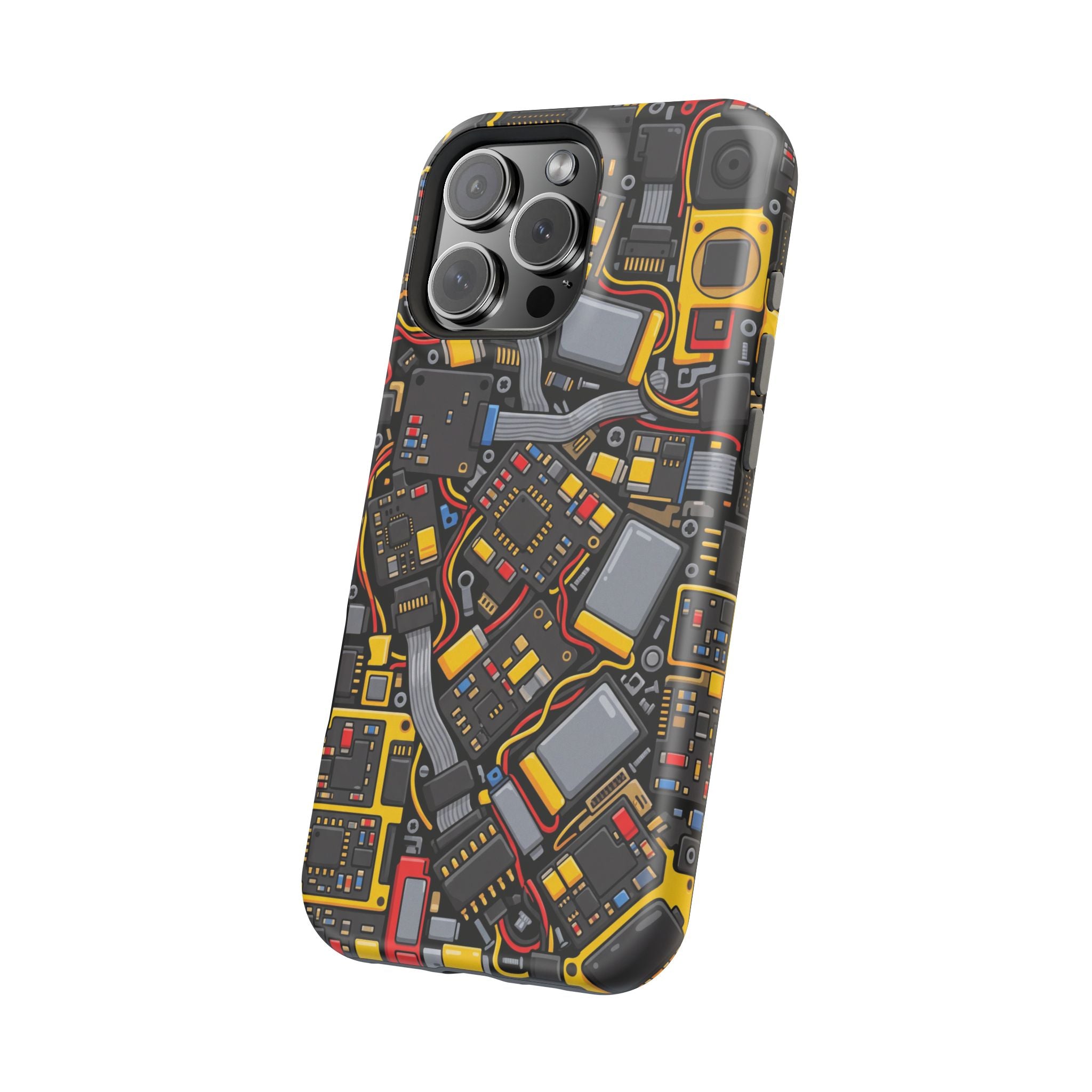 Voltage Board Phone Case — Yellow Circuit Wireless Charging Cover
