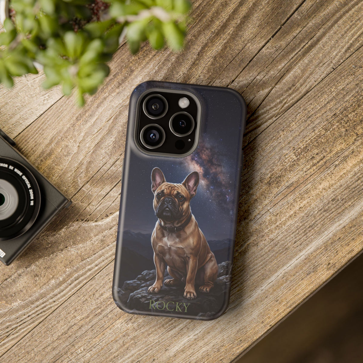 Personalized French Bulldog Starry Night Sky Phone Case — Wireless Charging Cover