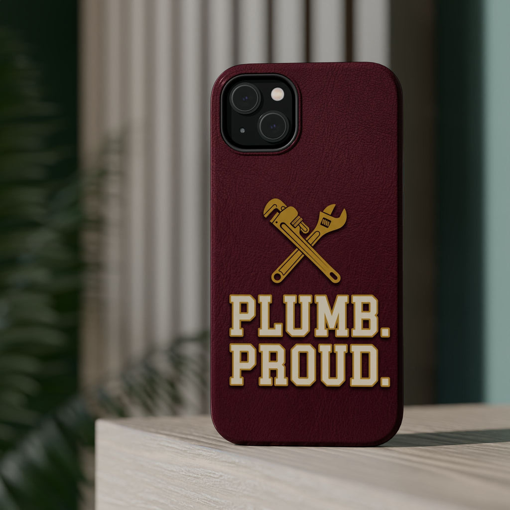 Plumb. Proud. Phone Case — Crossed Wrenches Wireless Charging Cover