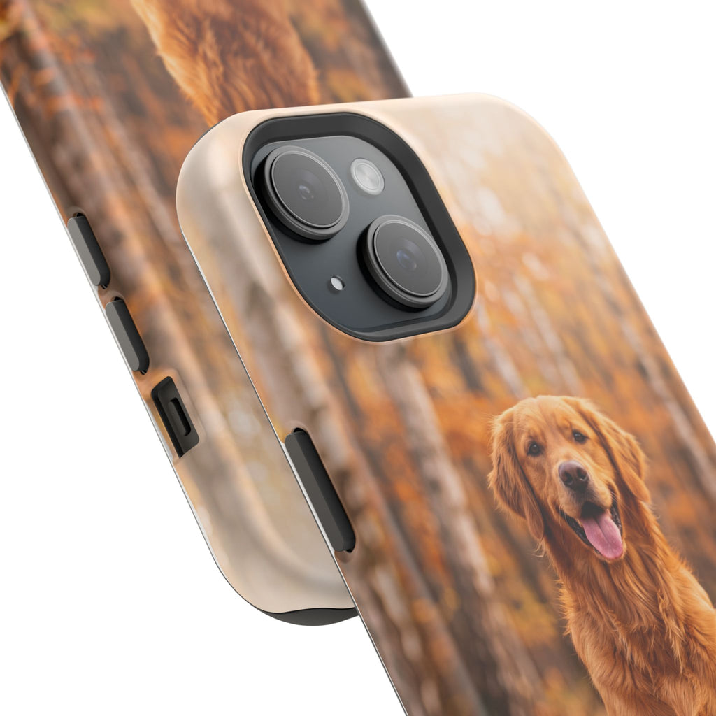 Autumn Golden Retriever Phone Case — Impact-Resistant Wireless Charging Cover