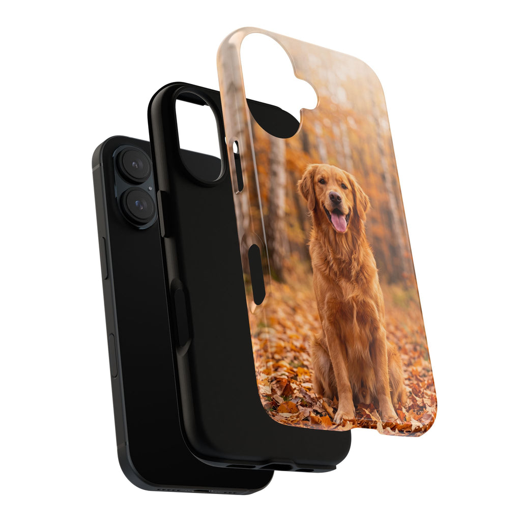 Golden Retriever Autumn Forest Phone Case | Happy Dog in Fall Foliage | Samsung & iPhone