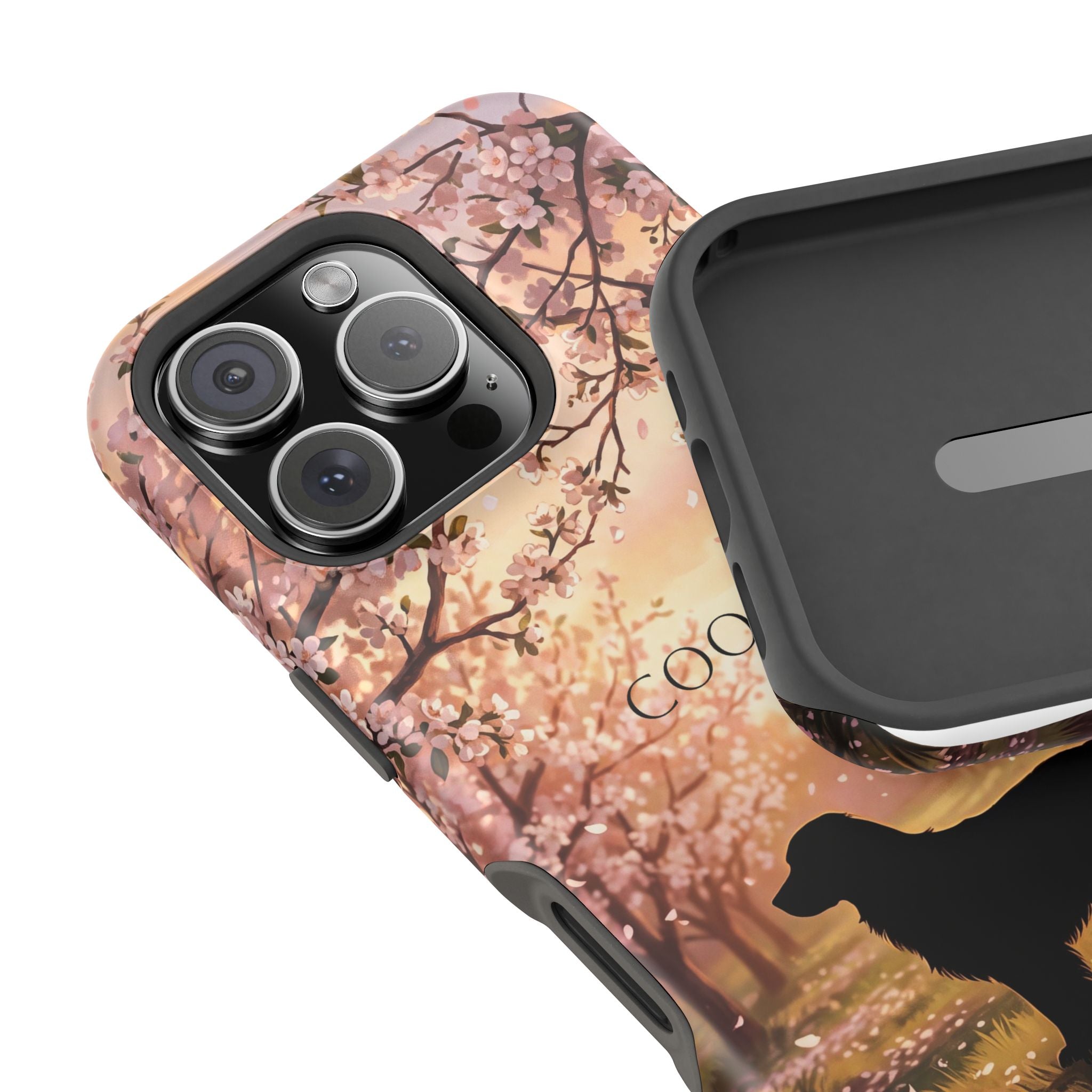 Personalized Golden Retriever Autumn Forest Phone Case — Wireless Charging Cover
