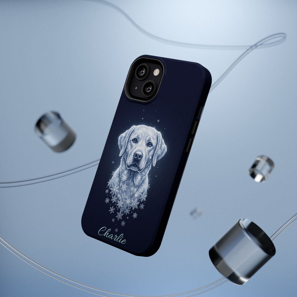 Personalized Winter Snowflake Labrador Phone Case — Tough Magnetic Case with Wireless Charging