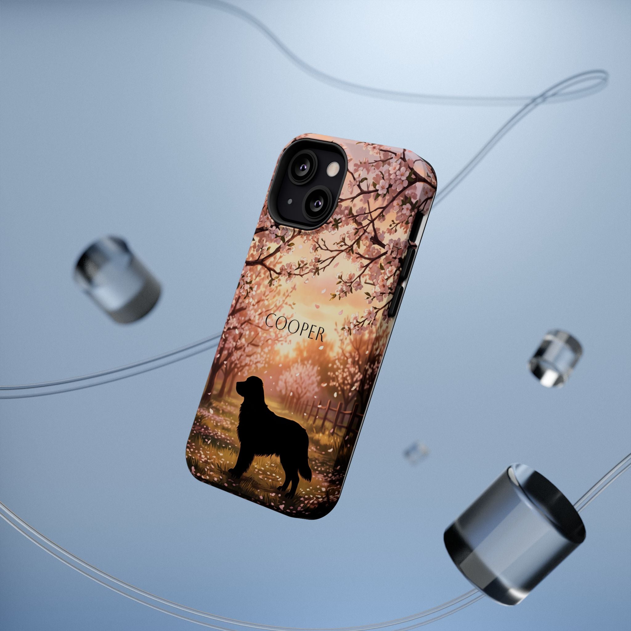 Personalized Golden Retriever Autumn Forest Phone Case — Wireless Charging Cover
