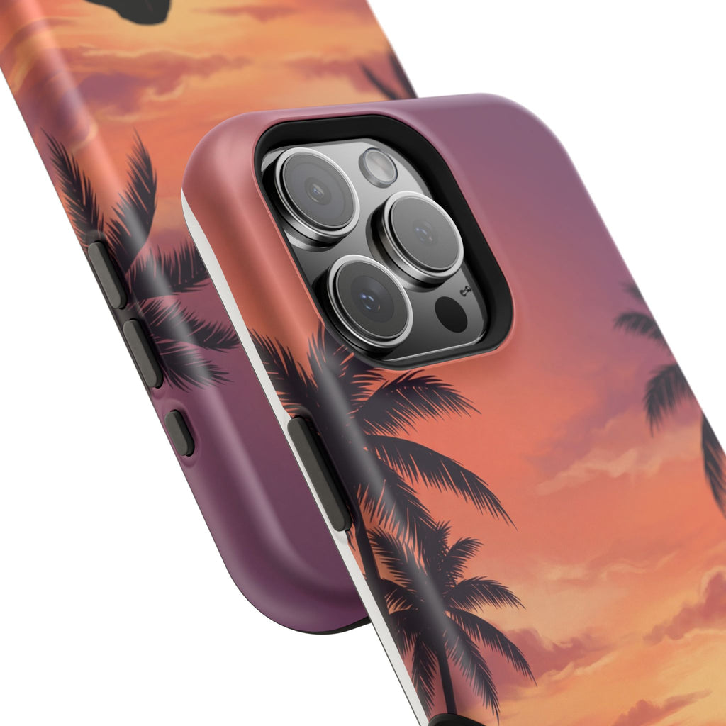 Personalized Dachshund Tropical Beach Sunset Phone Case — Wireless Charging Cover