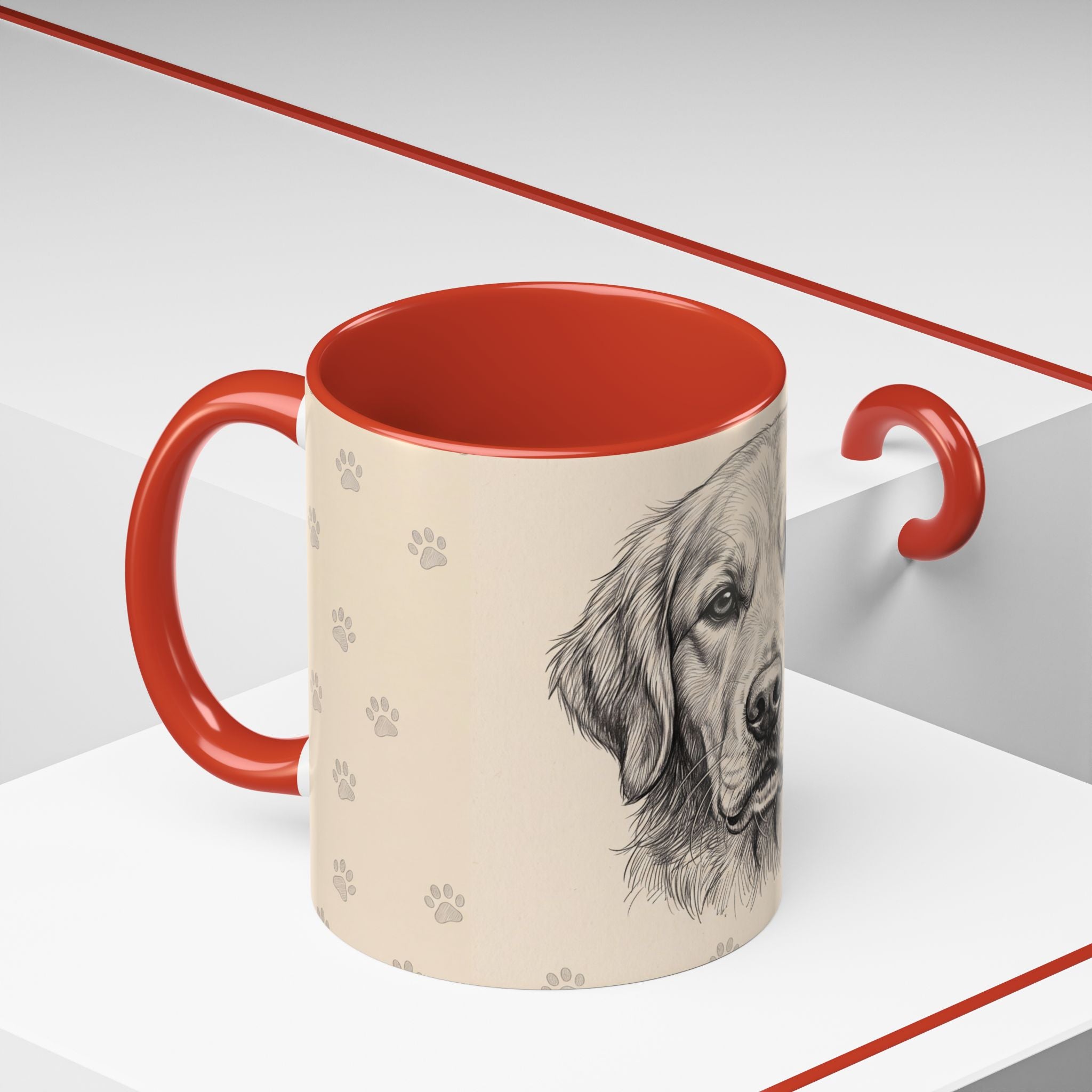 Golden Retriever Sketch Mug | Golden Retriever Lover Gift | Pencil Art Dog Coffee Mug
