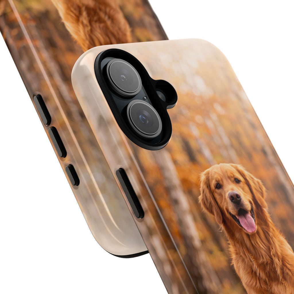 Golden Retriever Autumn Forest Phone Case | Happy Dog in Fall Foliage | Samsung & iPhone