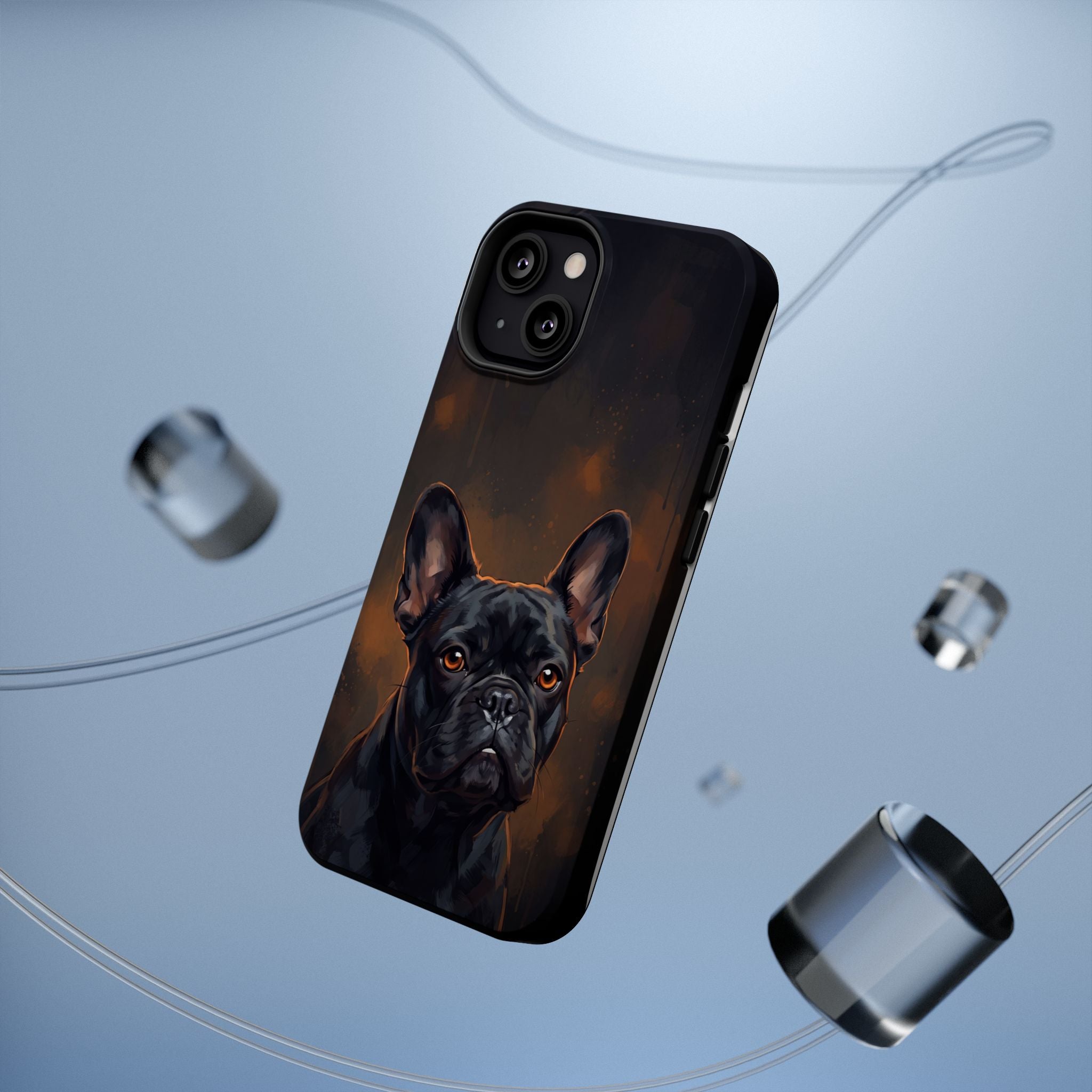 French Bulldog Portrait Phone Case — Impact-Resistant Wireless Charging Cover