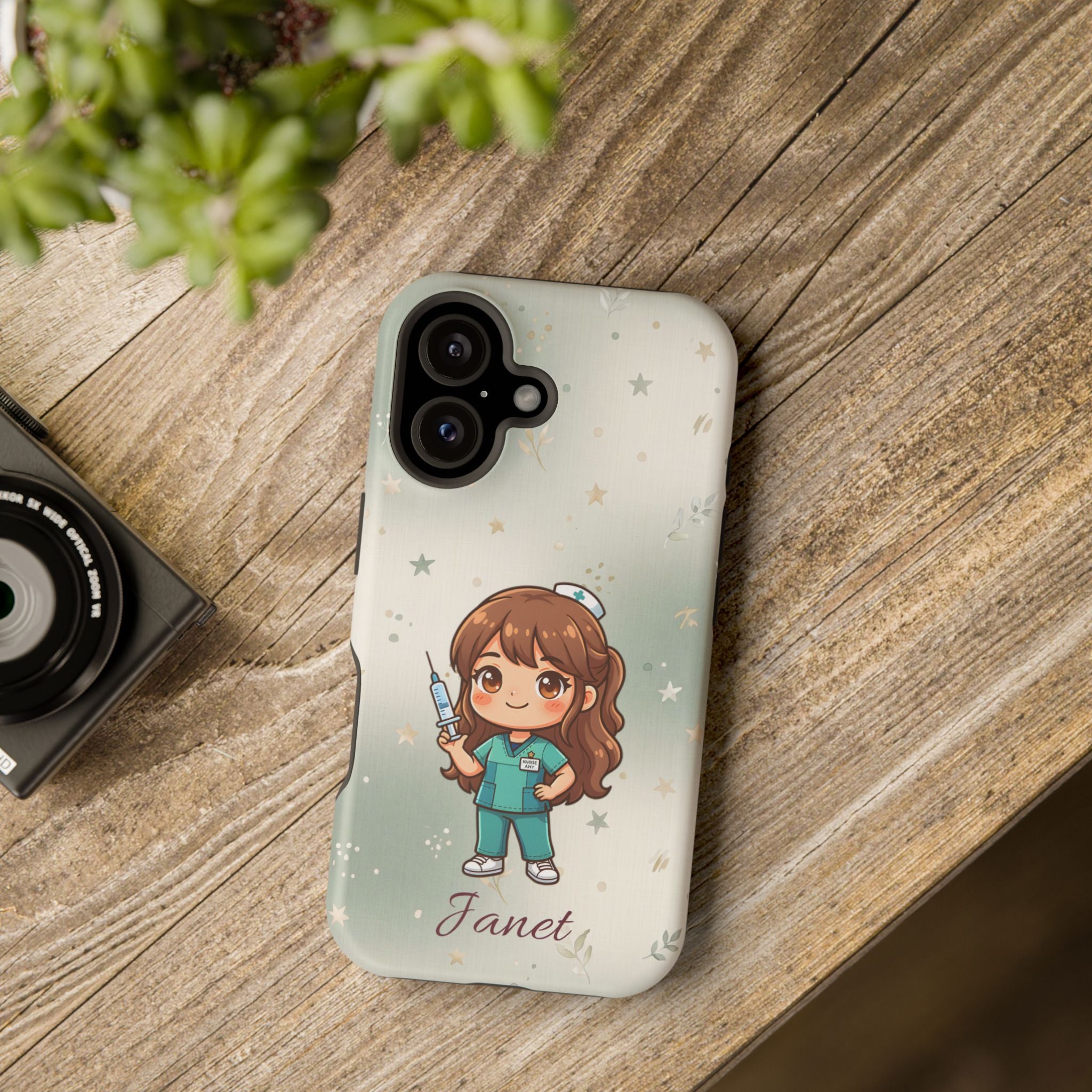 Personalized Nurse with Syringe Phone Case — Wireless Charging Cover