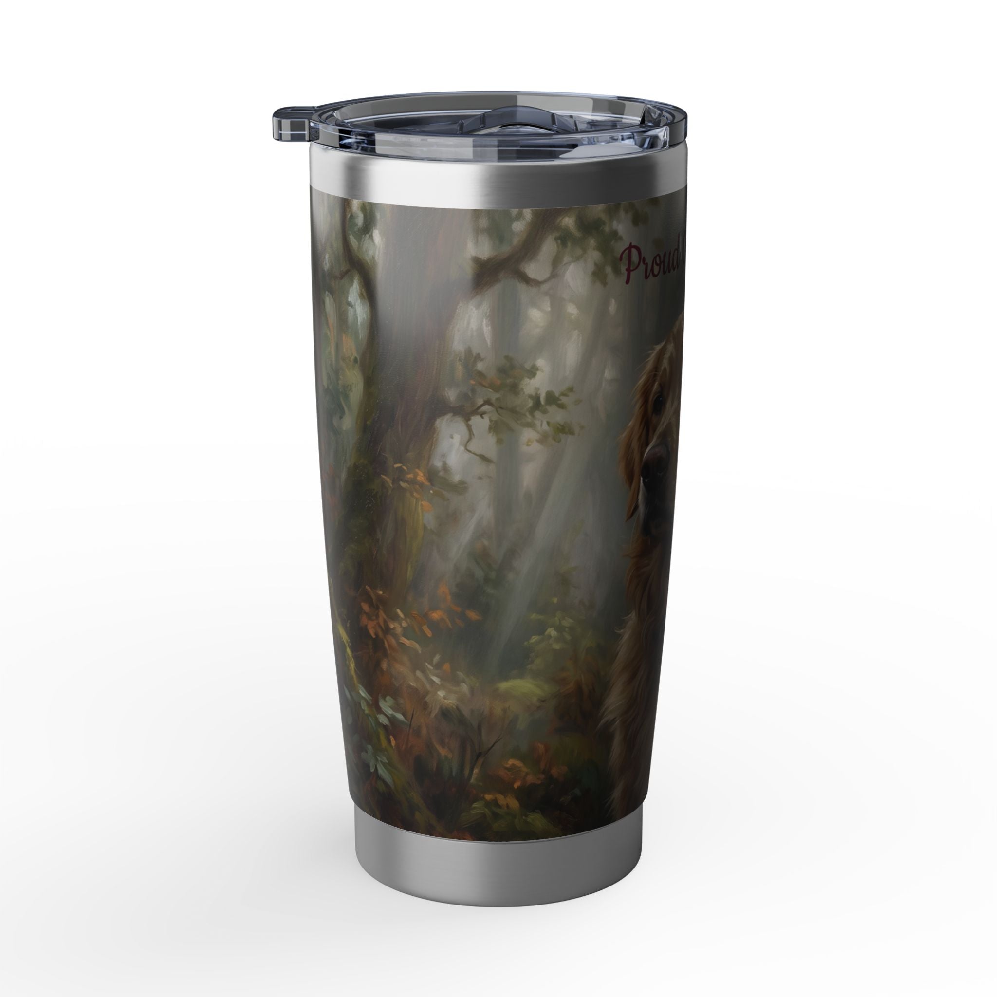 Golden Retriever Tumbler Personalized – 20 oz Stainless Steel Travel Mug with Custom Name, Spring Garden Design for Dog Mom