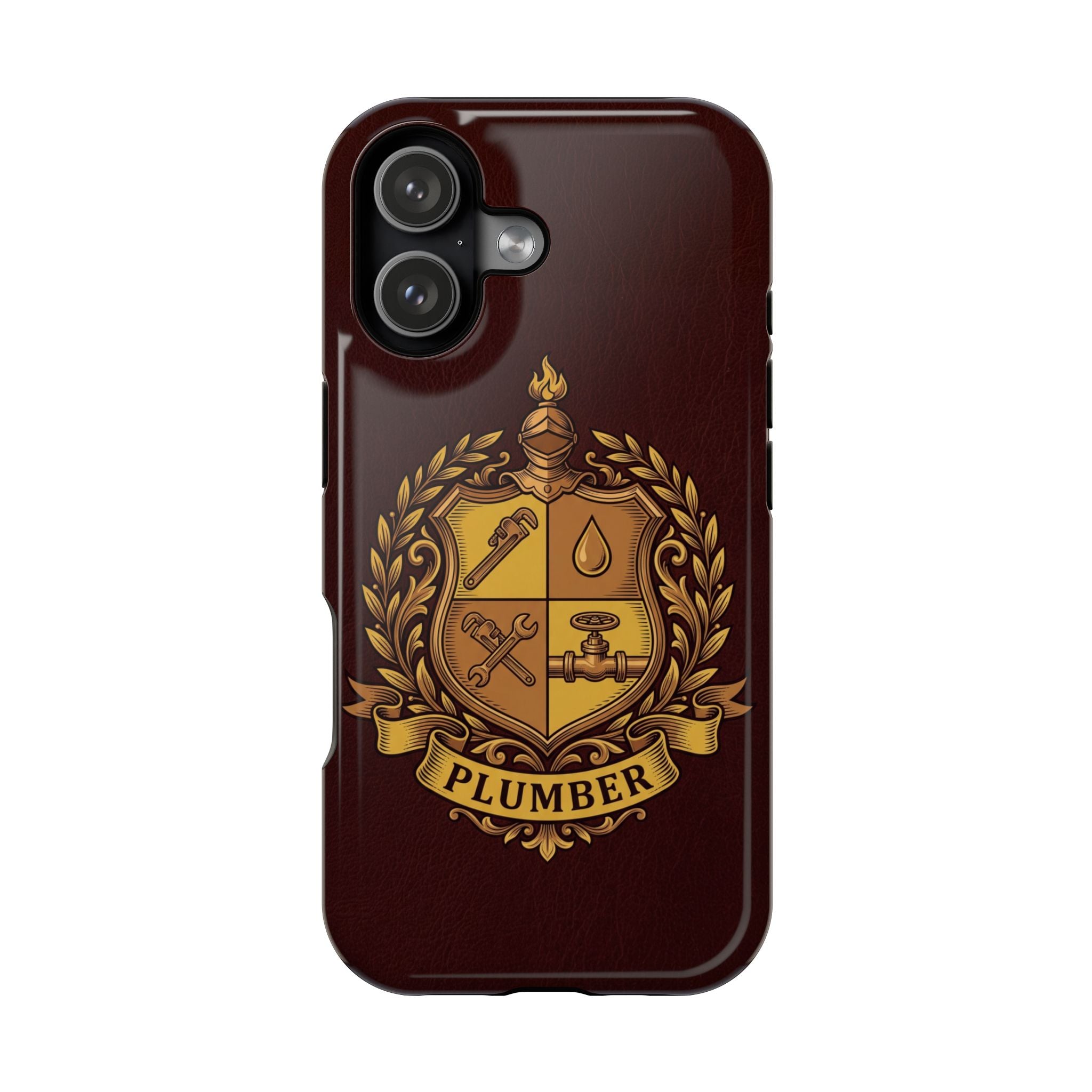 Plumber Crest Phone Case — Heraldic Shield Wireless Charging Cover