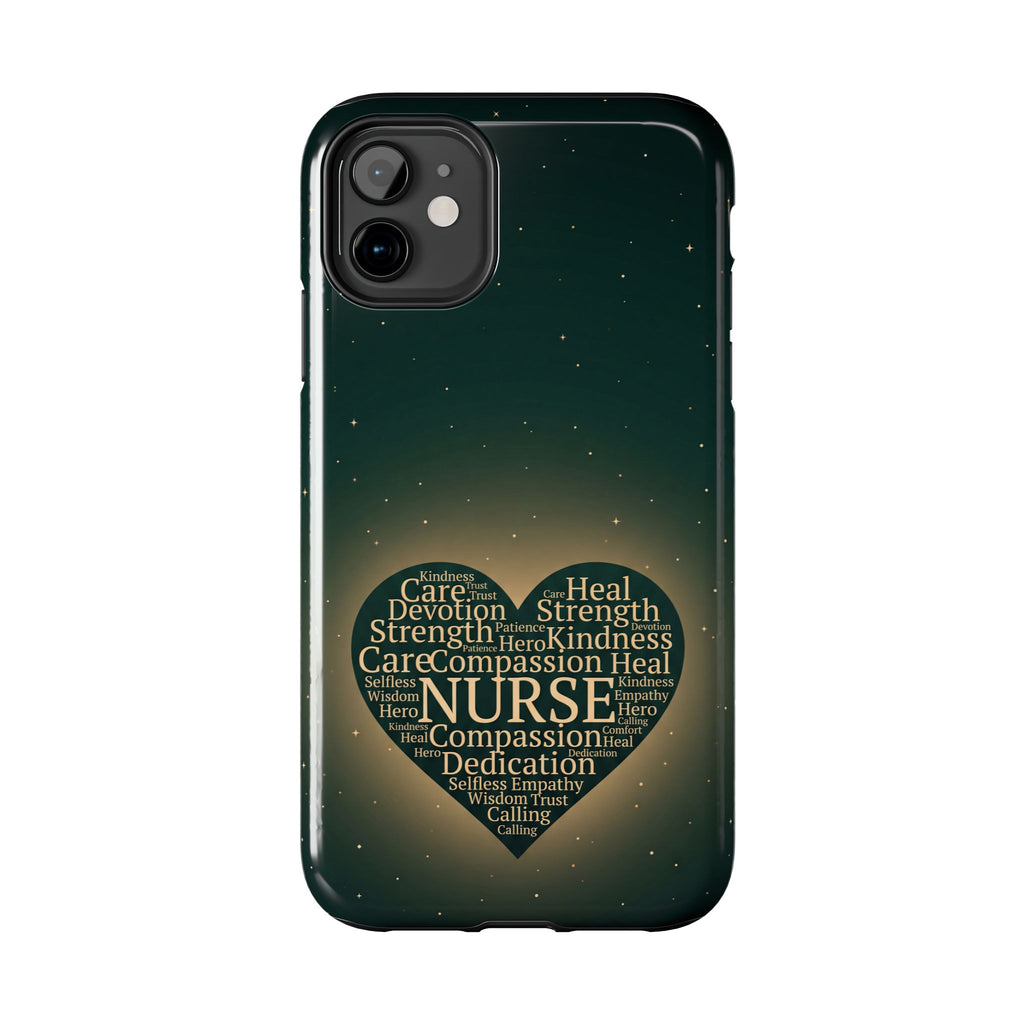 Nurse Heart Tough Phone Case — Inspirational Word Cloud Tribute - iphone and Samsung Galaxy series