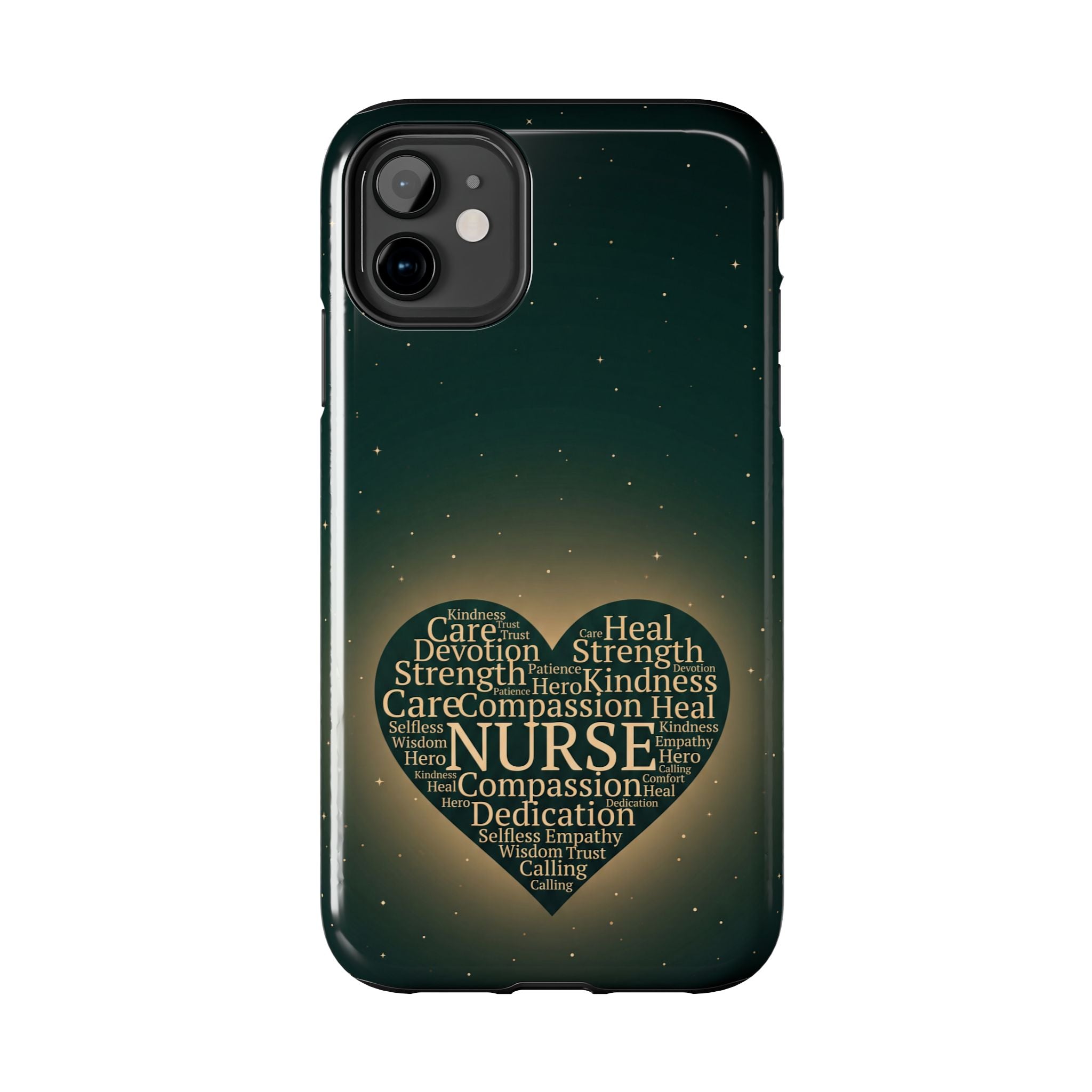 Nurse Heart Tough Phone Case — Inspirational Word Cloud Tribute - iphone and Samsung Galaxy series
