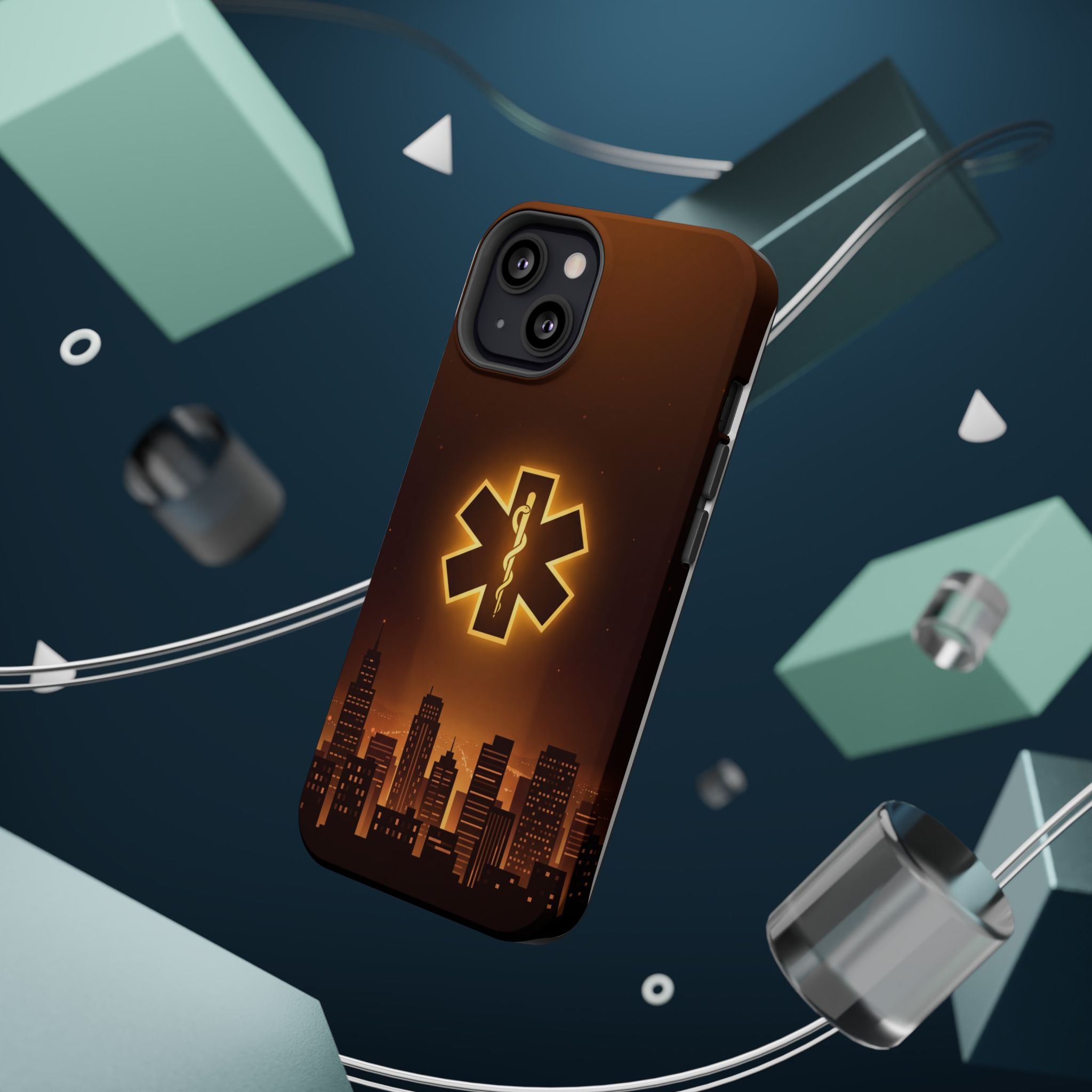 Paramedic/EMT Skyline Phone Case — Magnetic Wireless Charging Cover