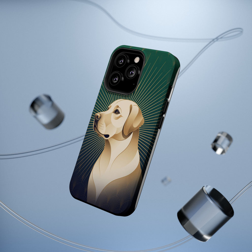 Art Deco Labrador Phone Case — Tough Magnetic Case with Wireless Charging