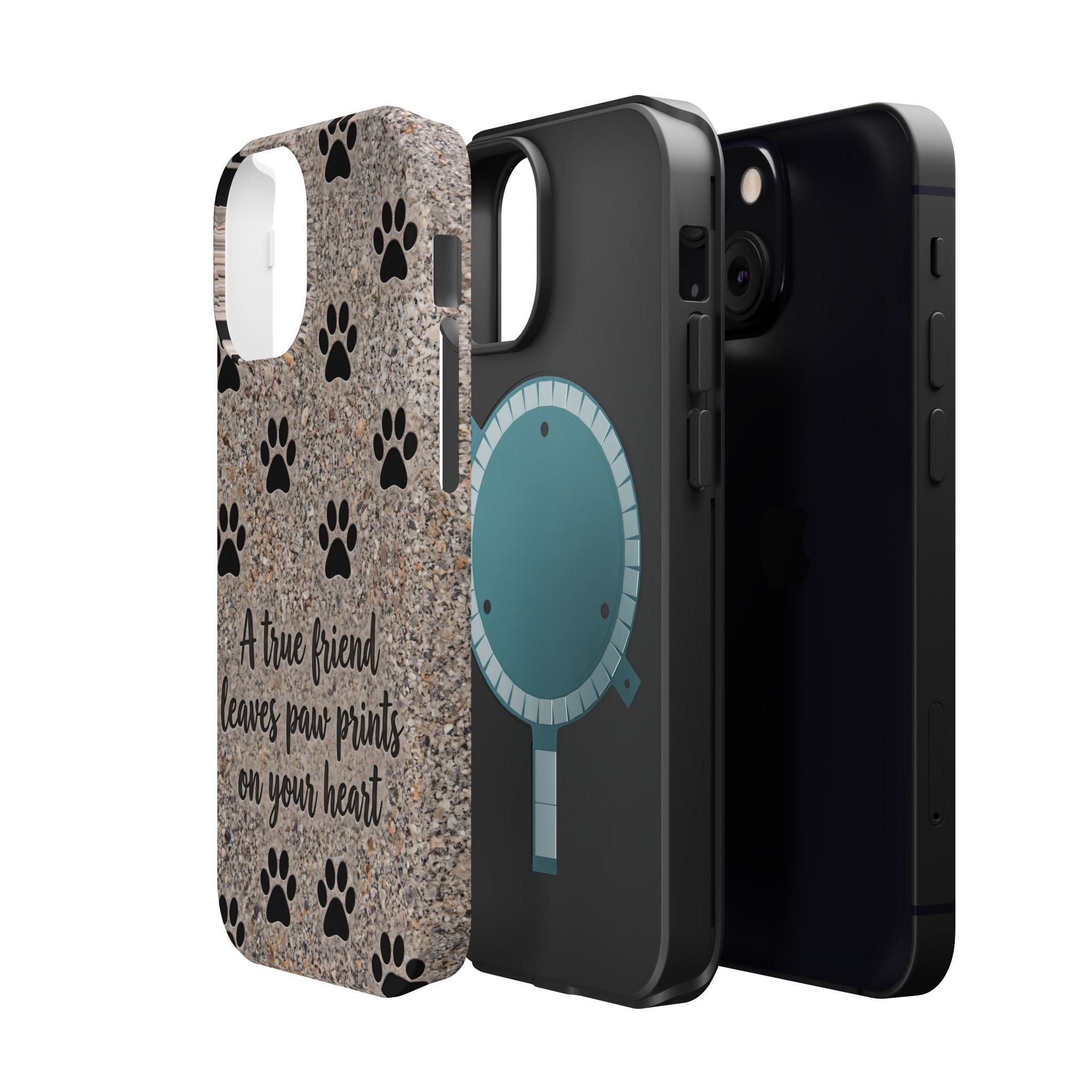 A True Friend Leaves Paw Prints Phone Case — Impact-Resistant Wireless Charging Cover