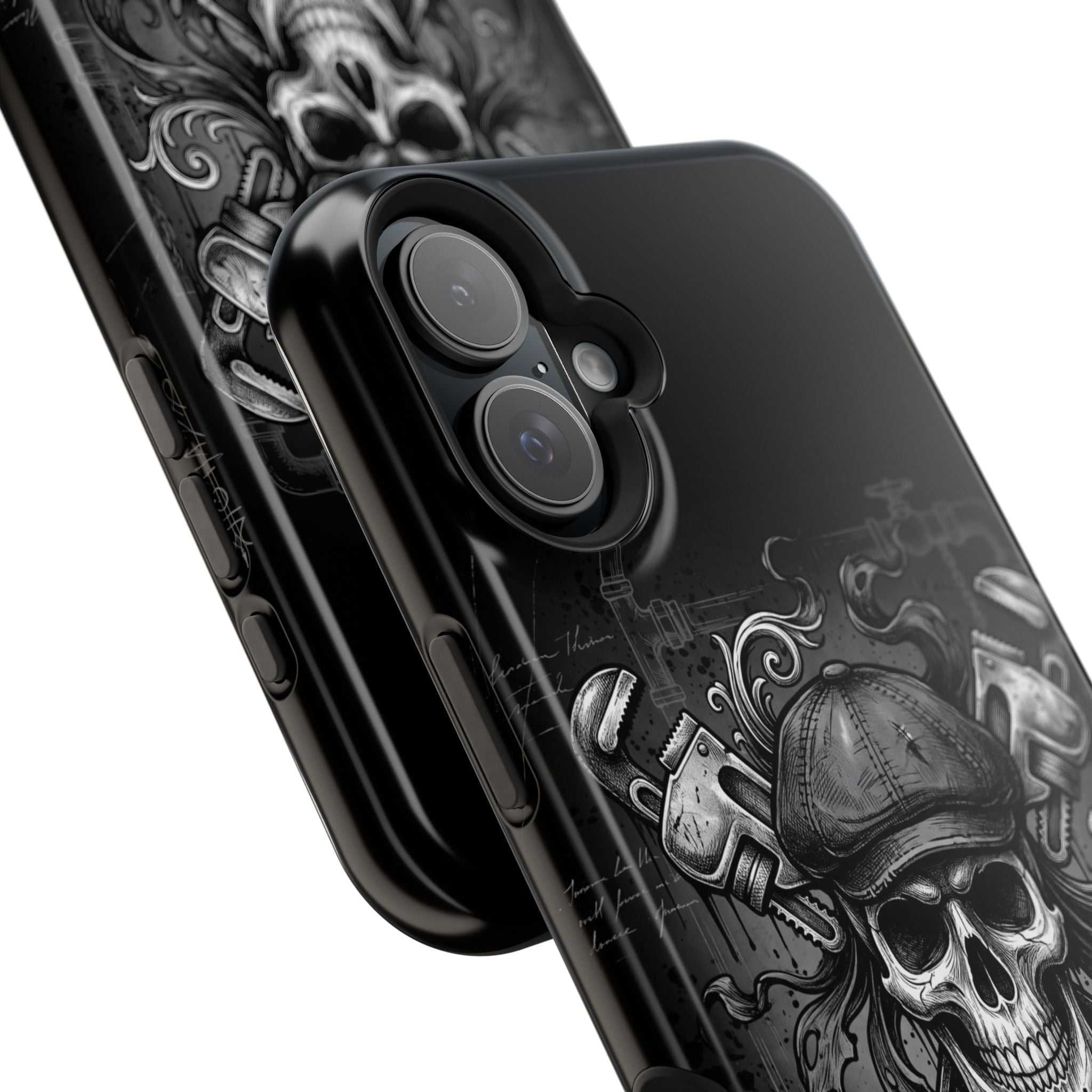 Skull & Wrenches Plumber Phone Case — Wireless Charging Cover