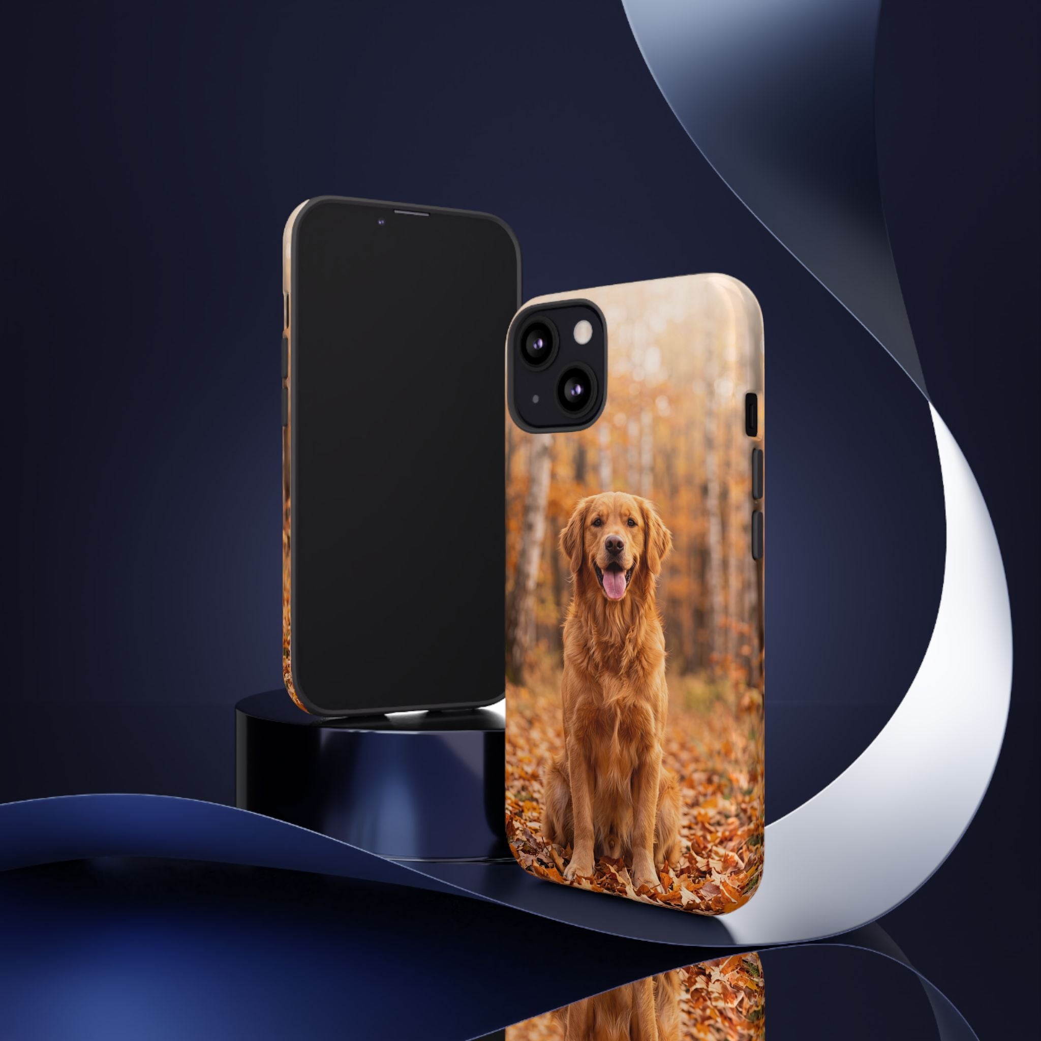 Golden Retriever Autumn Forest Phone Case | Happy Dog in Fall Foliage | Samsung & iPhone