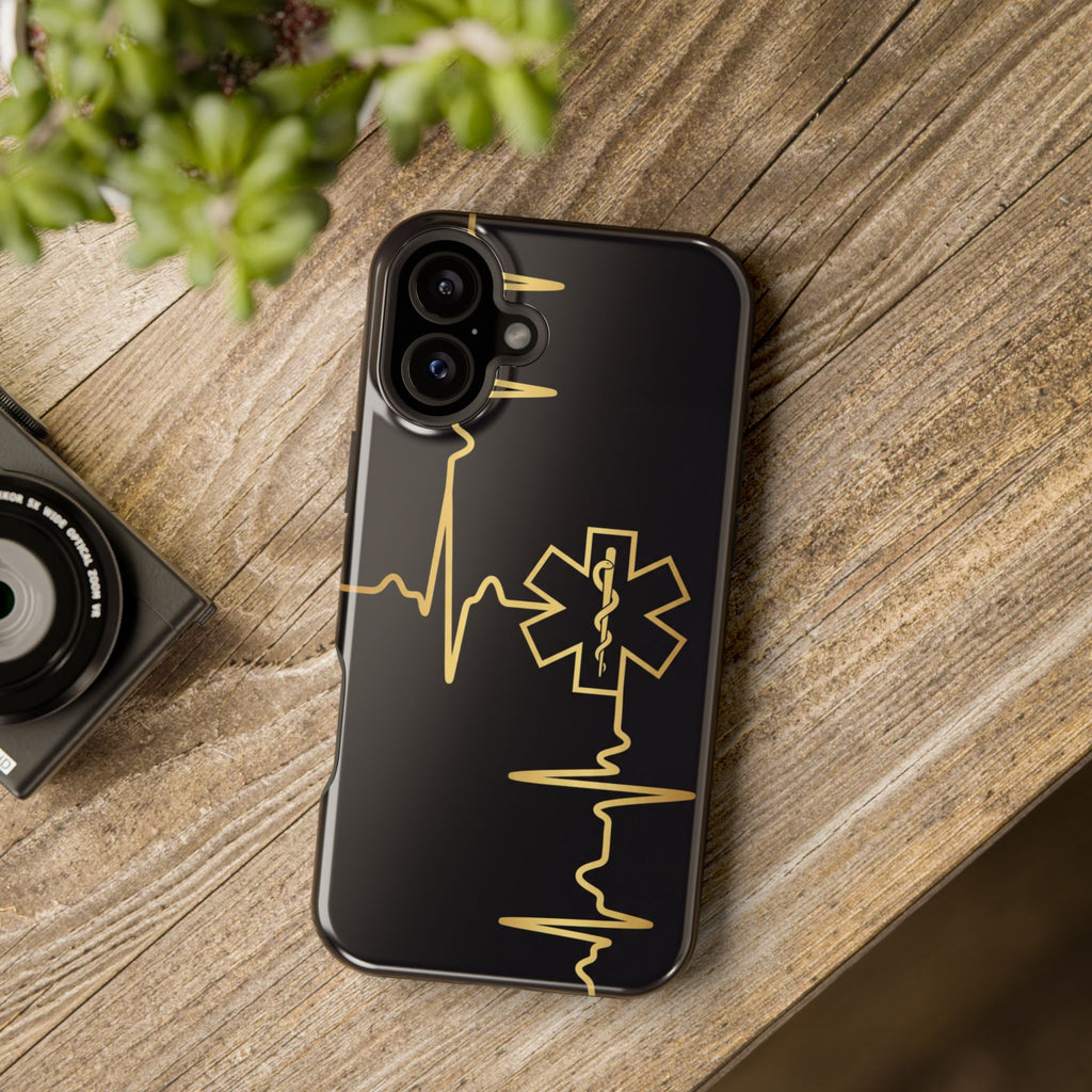 Paramedic/EMT Heartbeat Line Phone Case — Magnetic Wireless Charging Cover