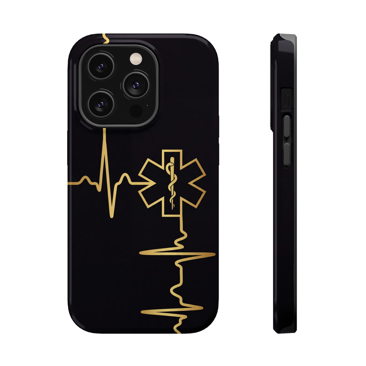 Paramedic/EMT Heartbeat Line Phone Case — Magnetic Wireless Charging Cover