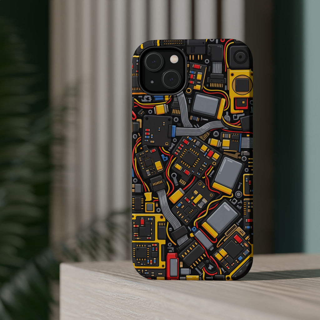 Voltage Board Phone Case — Yellow Circuit Wireless Charging Cover