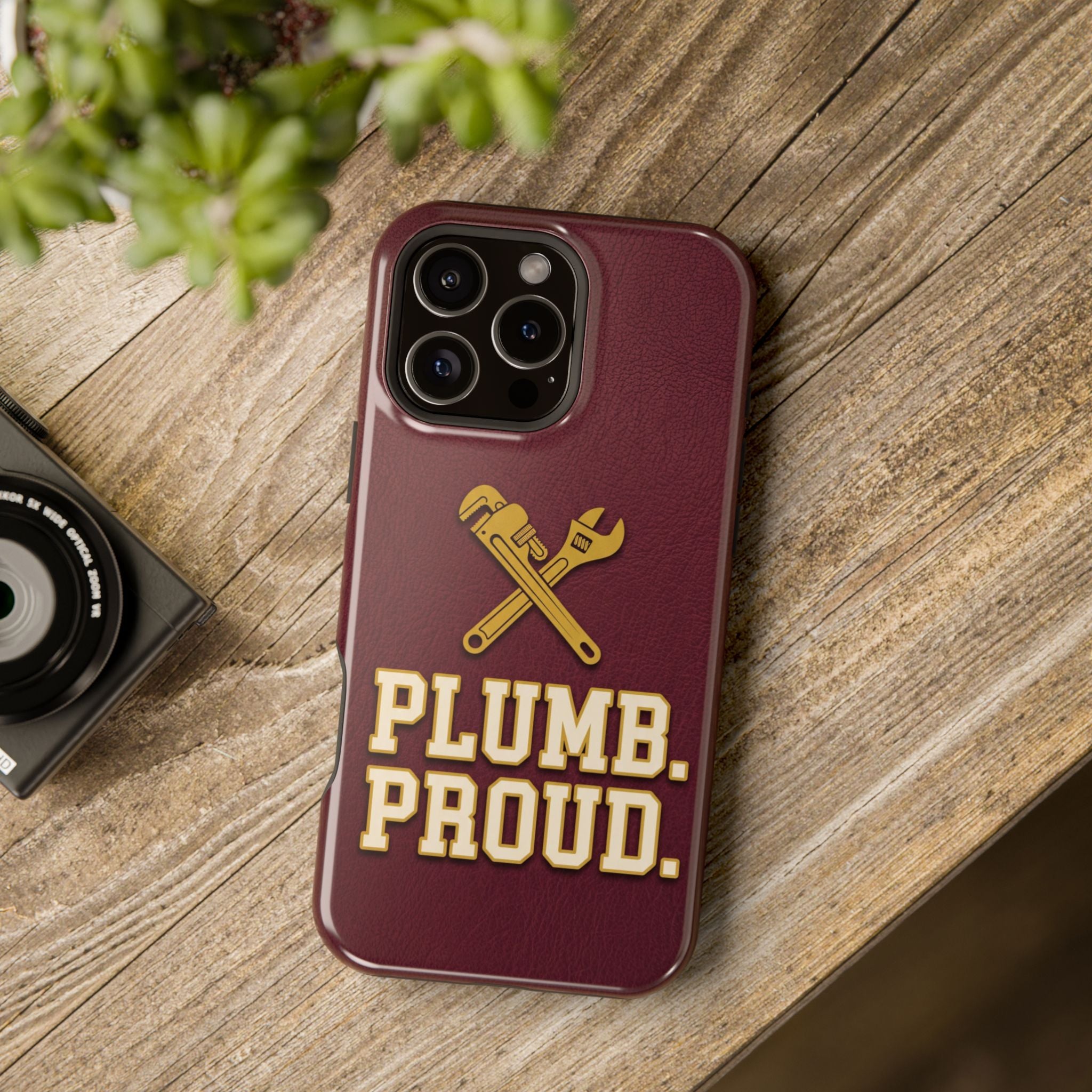 Plumb. Proud. Phone Case — Crossed Wrenches Wireless Charging Cover