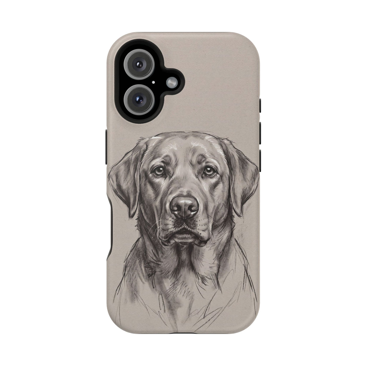 Charcoal Sketch Labrador Phone Case — Tough Magnetic Case with Wireless Charging