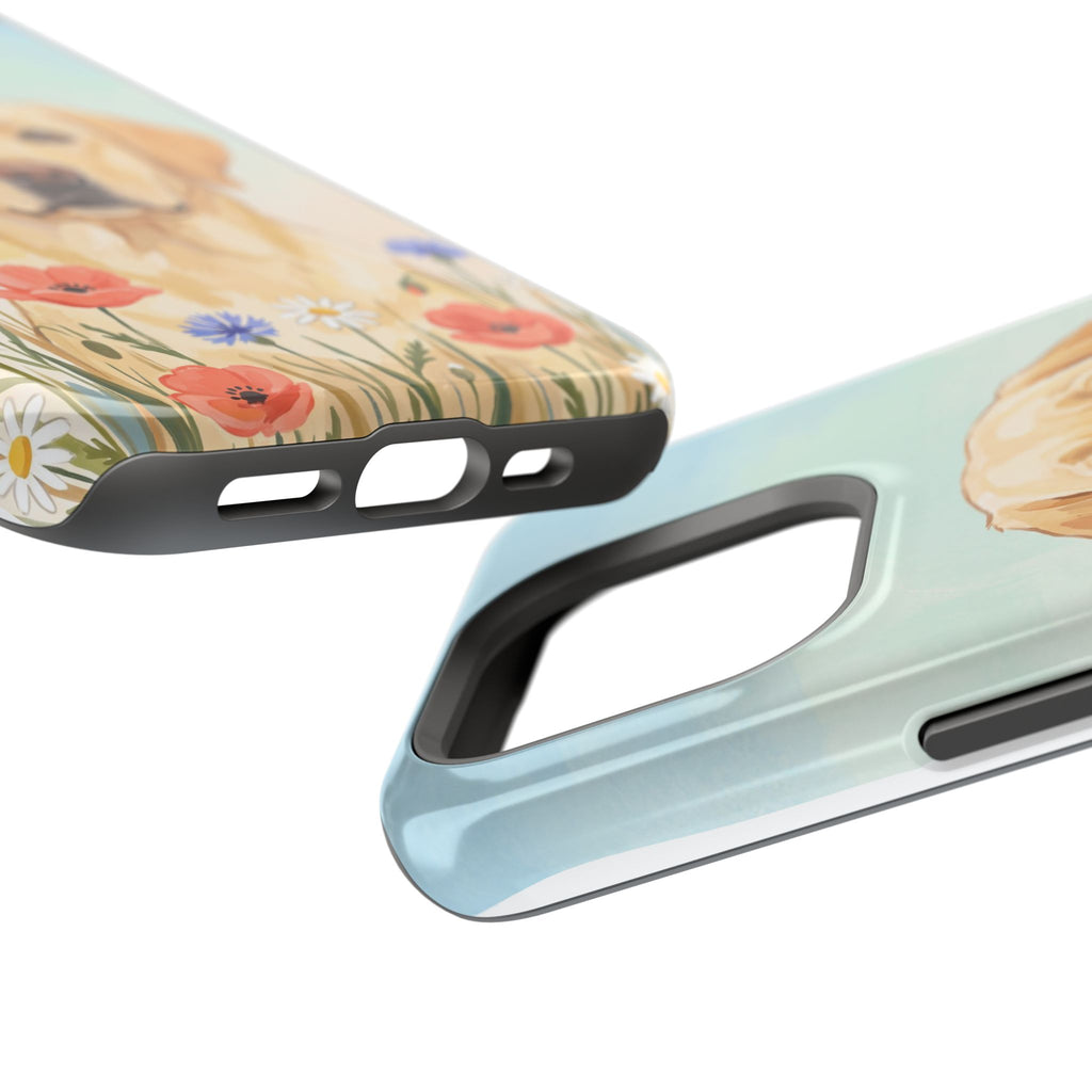 Labrador Wildflower Painting Phone Case — Tough Magnetic Case with Wireless Charging