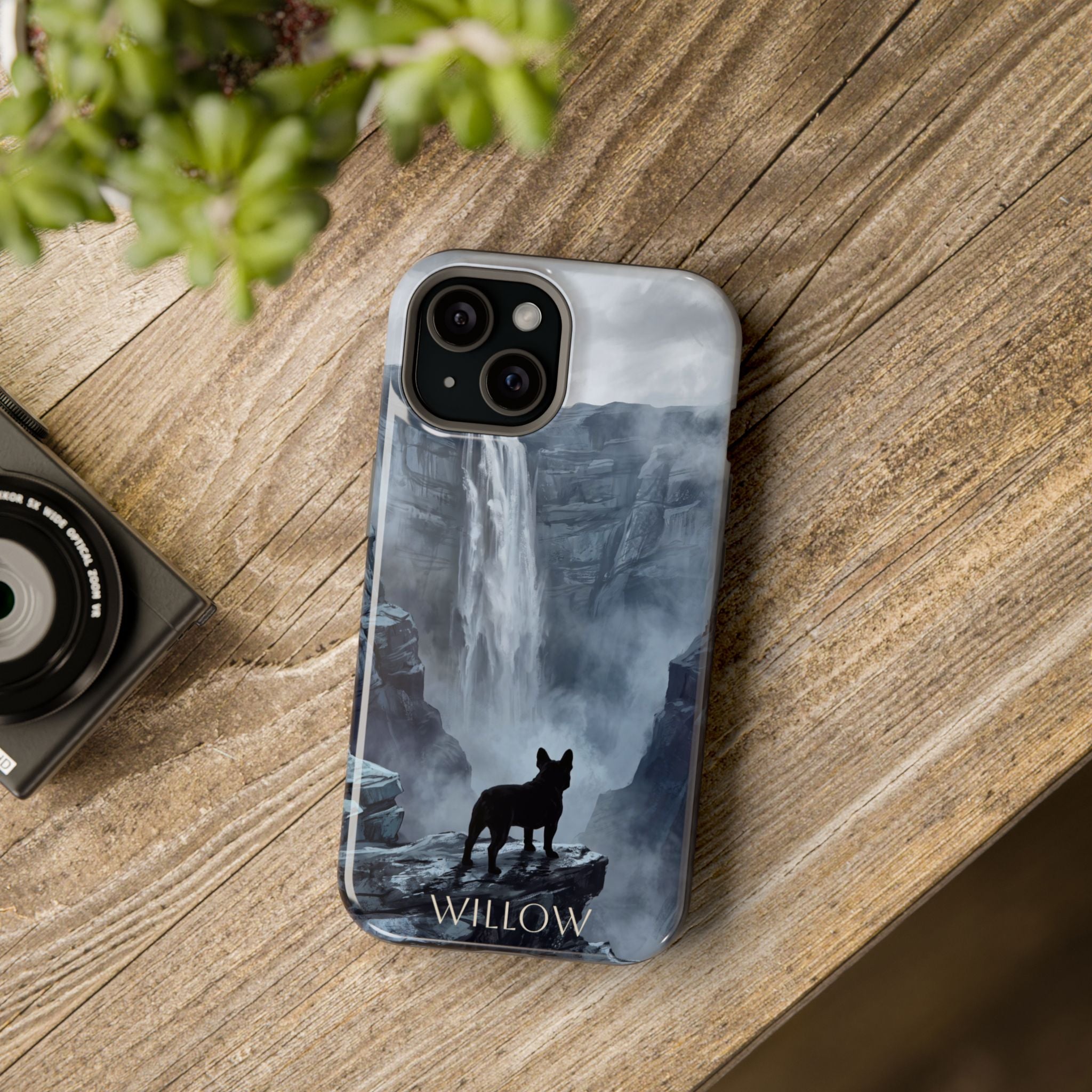 Personalized French Bulldog Misty Waterfall Phone Case — Wireless Charging Cover