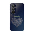 Personalized Teacher Heart Word Cloud Phone Case — Custom Name Starry Design