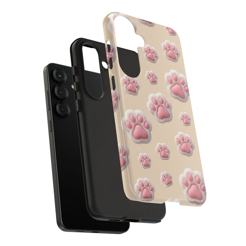 Golden Retriever Paw Print Phone Case | Cute Pink Paw Pattern for Dog Lovers | iPhone & Samsung