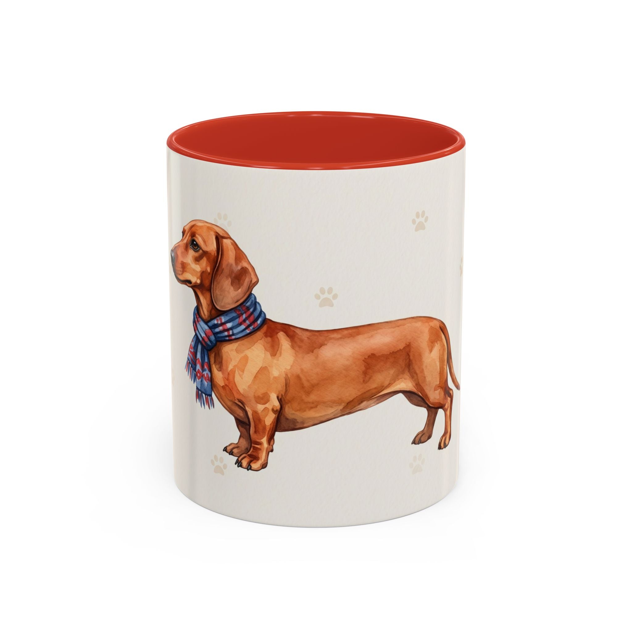 Dachshund Lover Mug – Wiener Dog with Scarf, Cute Watercolor Dachshund Gift Mug