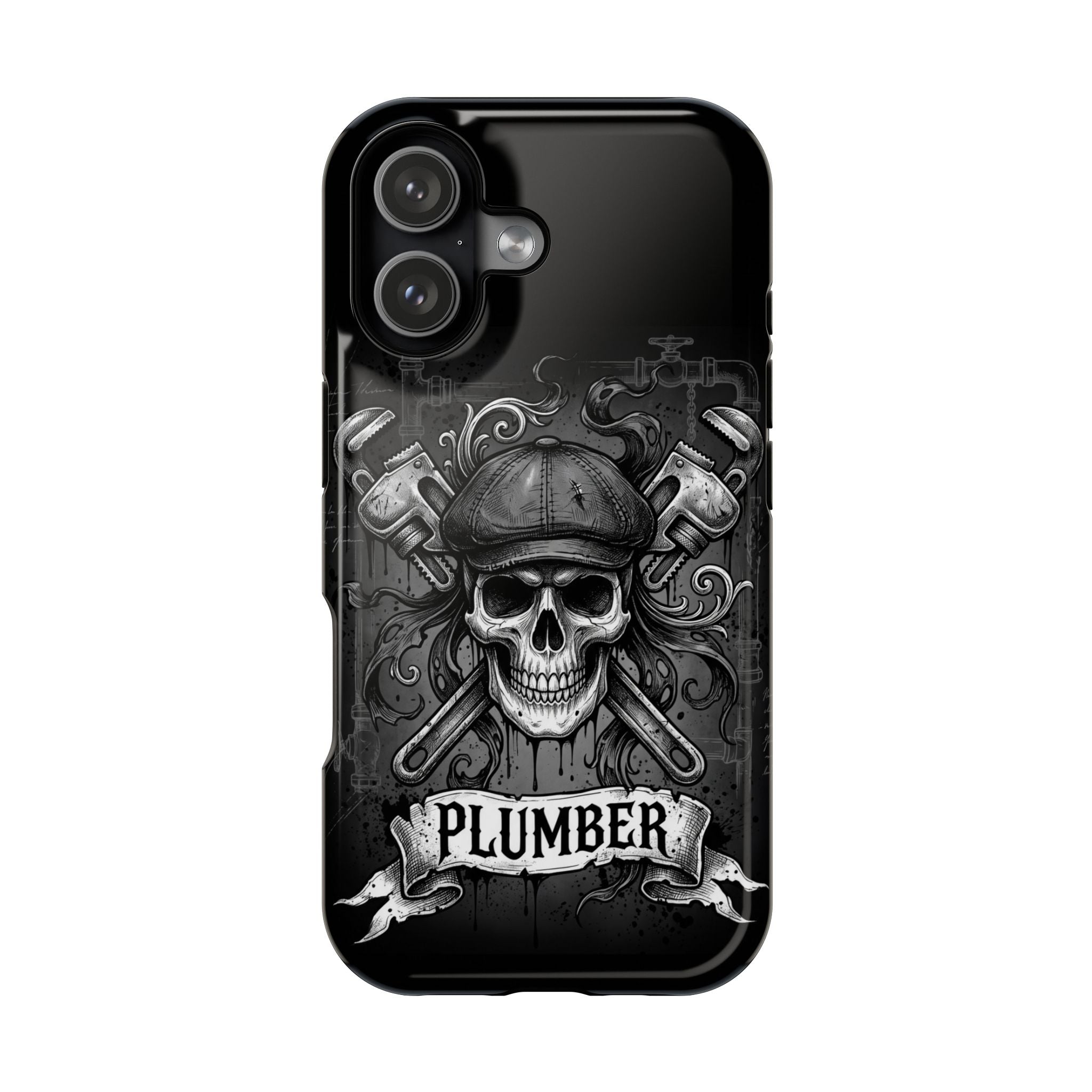 Skull & Wrenches Plumber Phone Case — Wireless Charging Cover