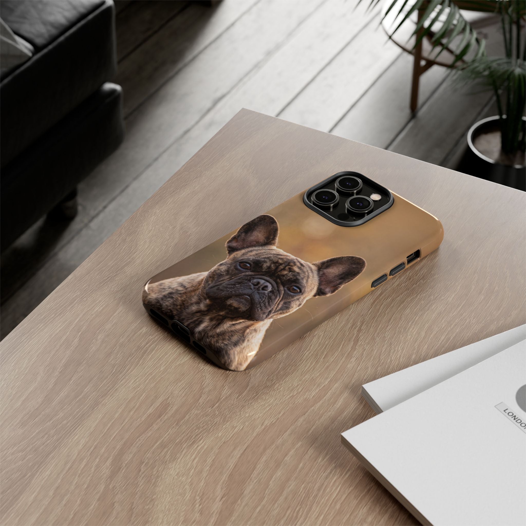 French Bulldog Portrait Phone Case | Realistic Brindle Frenchie Photo Case | iPhone & Samsung