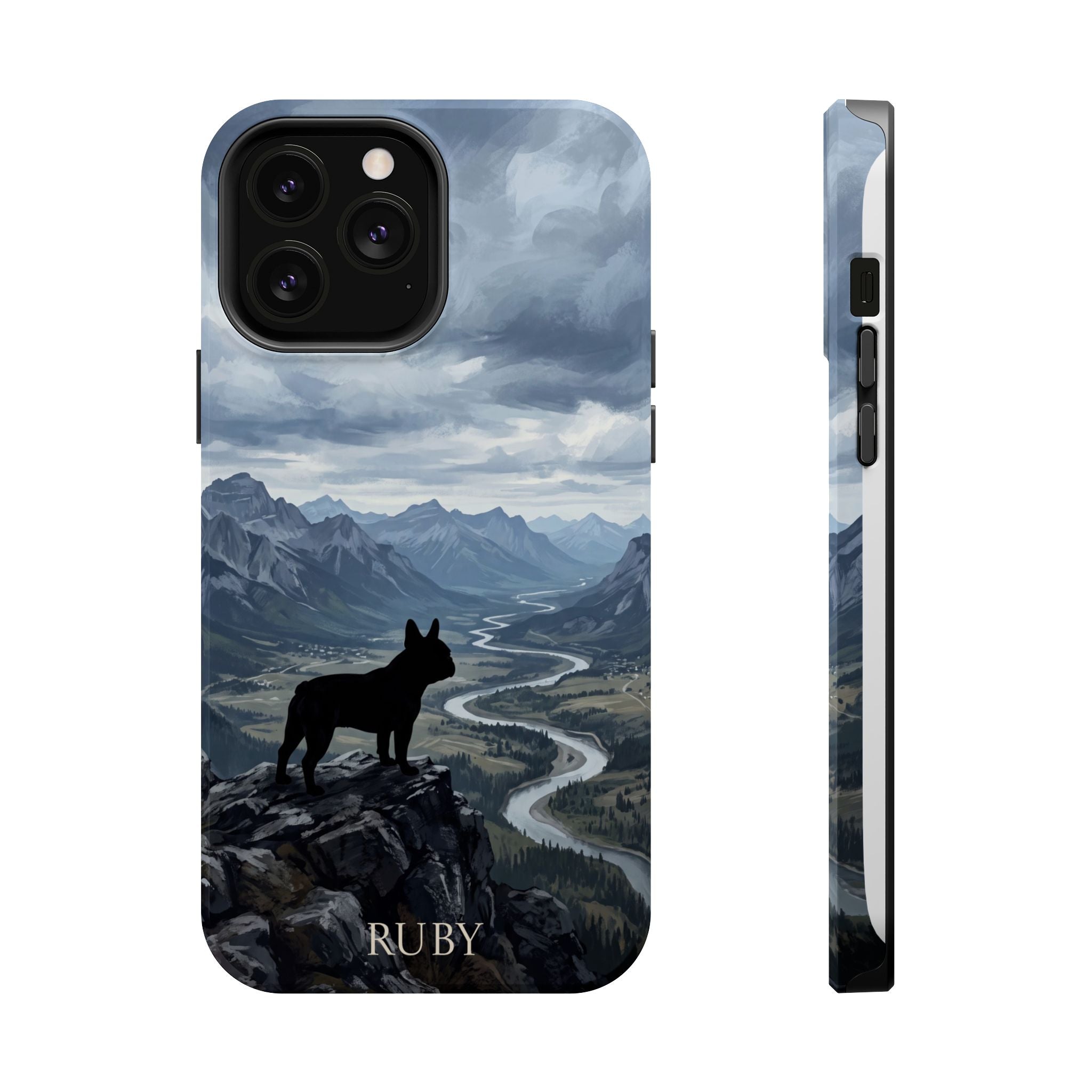 Personalized French Bulldog Mountain Valley Phone Case — Wireless Charging Cover