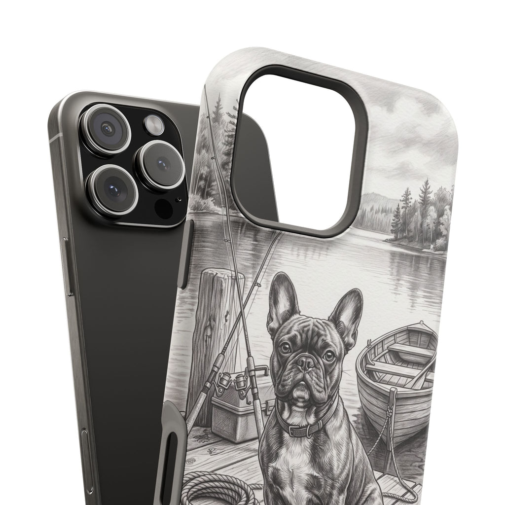 Personalized French Bulldog Lakeside Dock Phone Case — Wireless Charging Cover