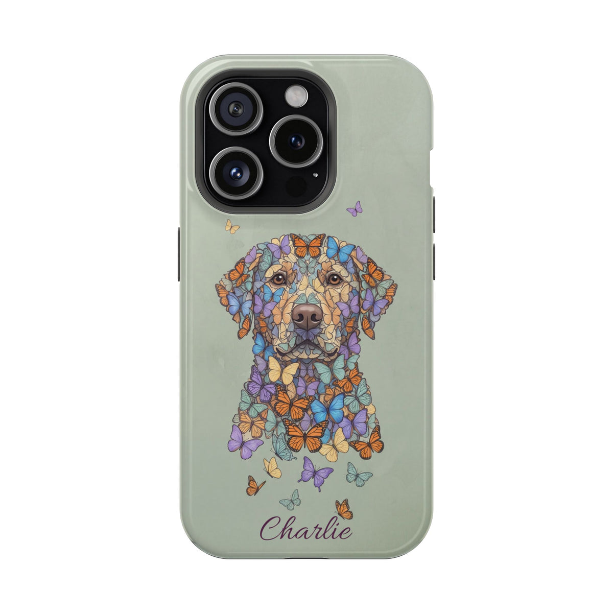 Personalized Butterfly Labrador Phone Case — Tough Magnetic Case with Wireless Charging