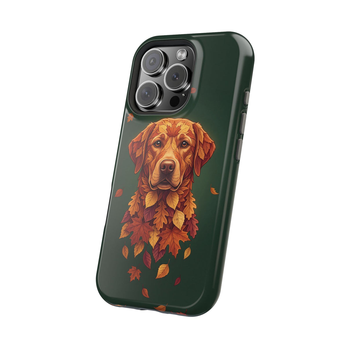 Autumn Leaves Labrador Phone Case — Tough Magnetic Case with Wireless Charging
