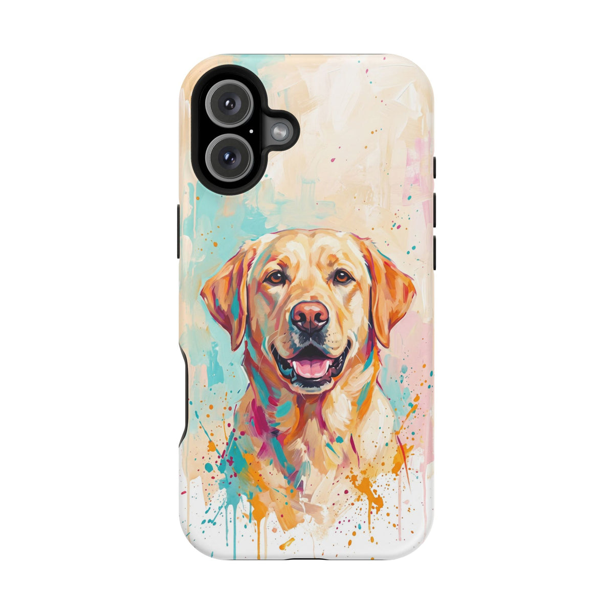 Yellow Labrador Colour Splash Phone Case — Tough Magnetic Case with Wireless Charging