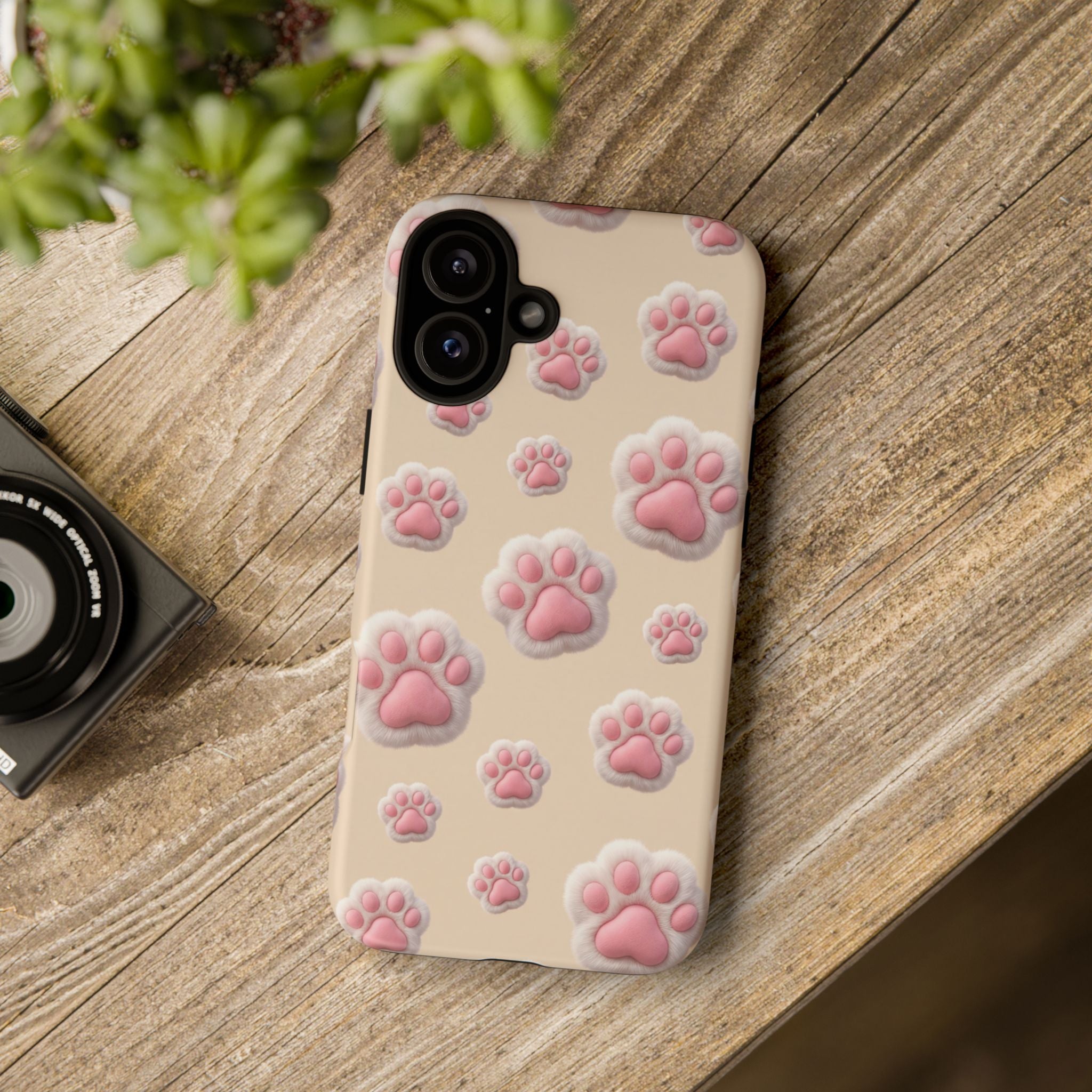 Golden Retriever Paw Print Phone Case | Cute Pink Paw Pattern for Dog Lovers | iPhone & Samsung