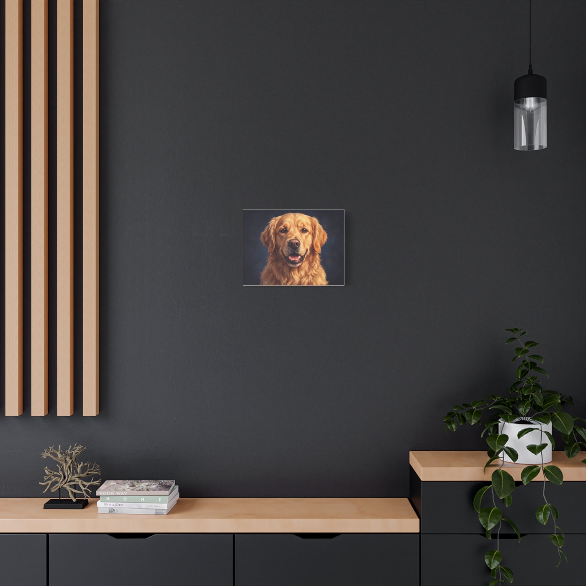 Golden Retriever Portrait Matte Canvas Wall Art