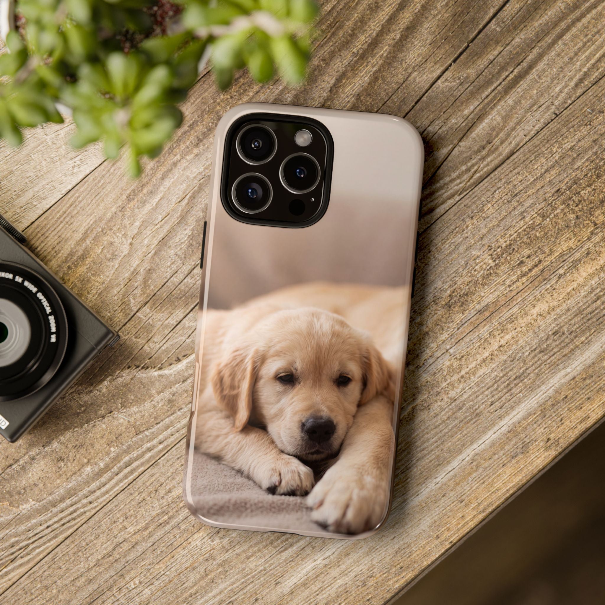 Sleepy Golden Retriever Puppy Phone Case | Cozy Cuddly Puppy Portrait | Samsung & iPhone