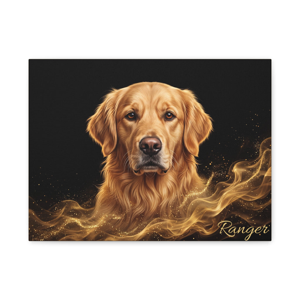 Golden Retriever Personalized Canvas | Golden Smoke Wall Art