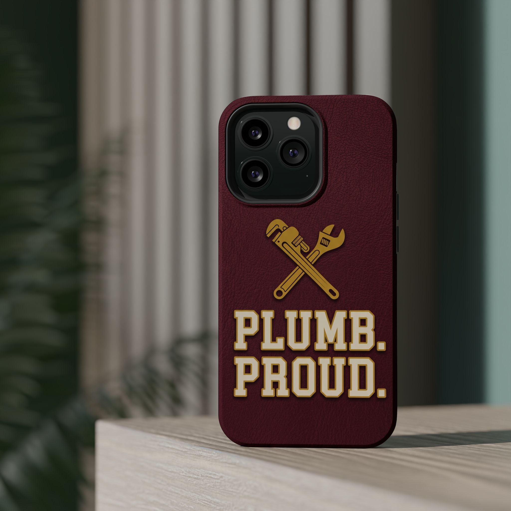 Plumb. Proud. Phone Case — Crossed Wrenches Wireless Charging Cover