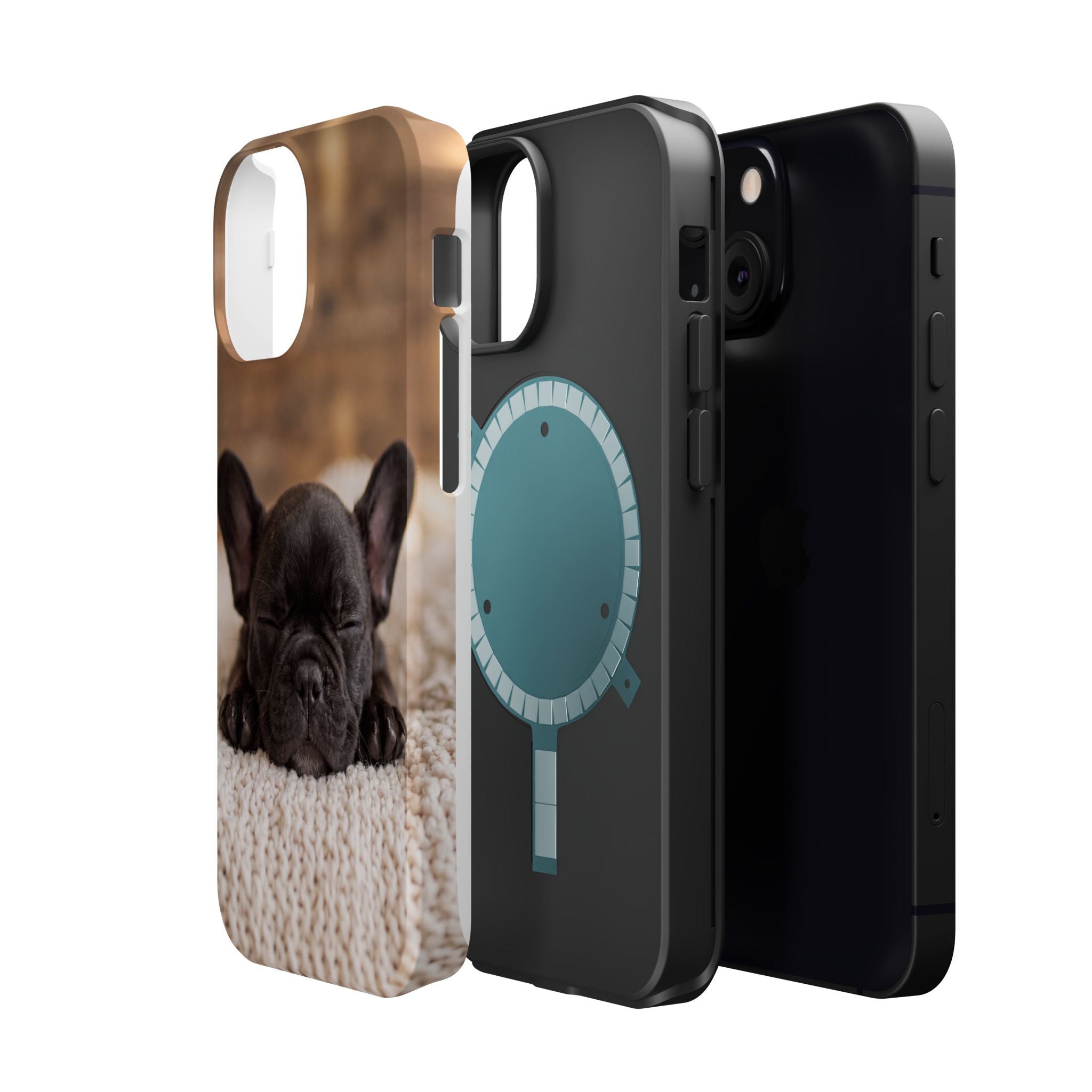 Sleepy French Bulldog Phone Case — Impact-Resistant Wireless Charging Cover